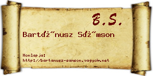 Bartánusz Sámson névjegykártya